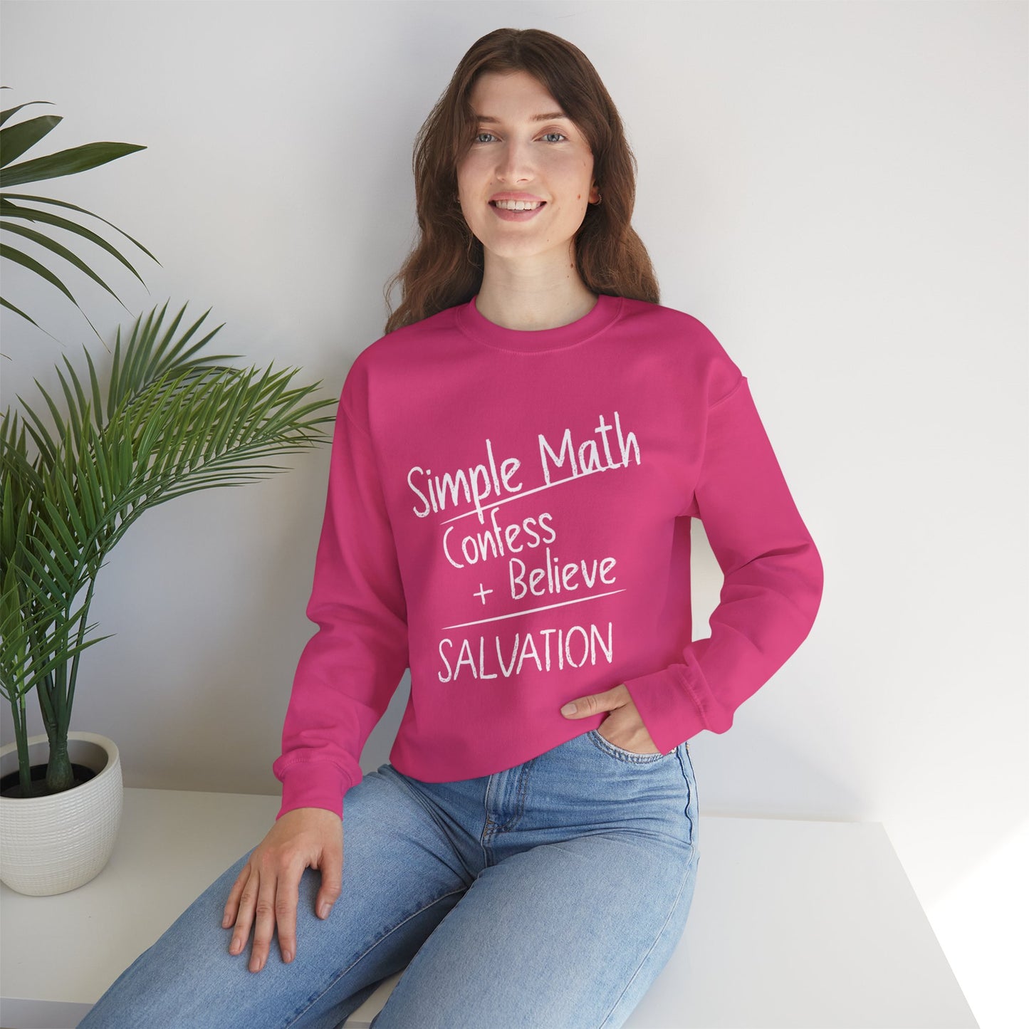 Simple Math Women’s Sweatshirt – Faith Pullover (White Chalk)