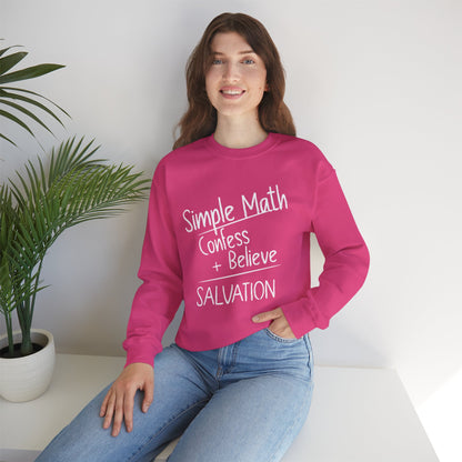 Simple Math Women’s Sweatshirt – Faith Pullover (White Chalk)
