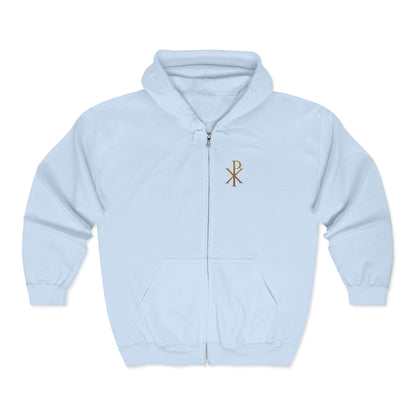 Sanctified Men's Gothic Cross Zip-Up Hoodie – Faith in Comfort