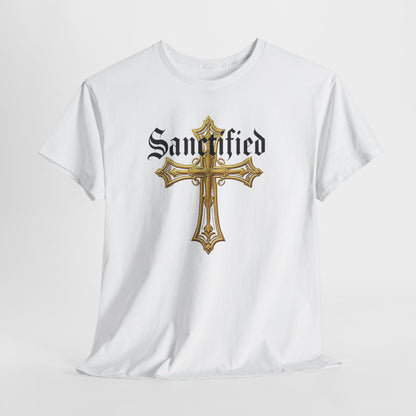 Sanctified Men's Gothic Cross T-Shirt – Faith in Bold Elegance