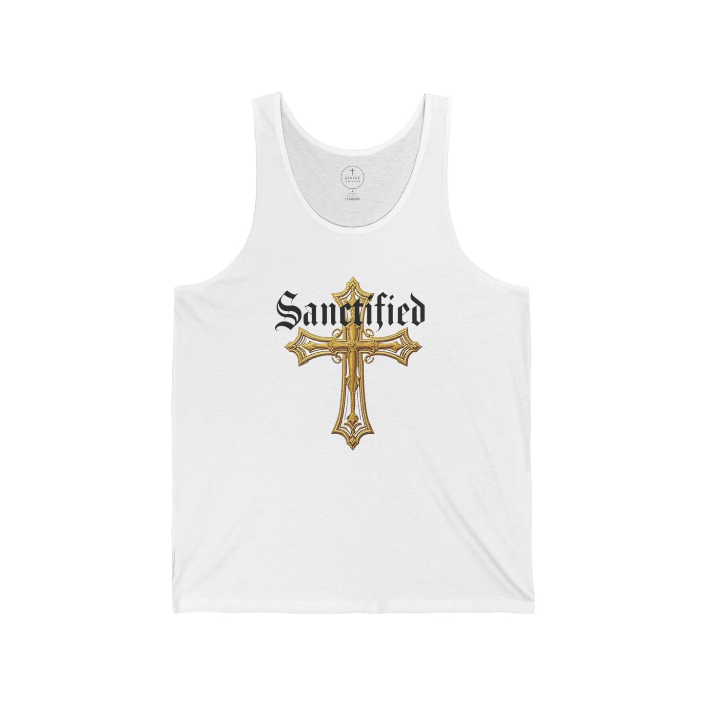 Sanctified Men's Gothic Cross Tank Top – Bold Faith Wear