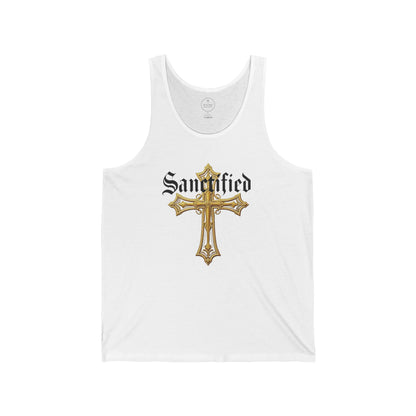 Sanctified Men's Gothic Cross Tank Top – Bold Faith Wear