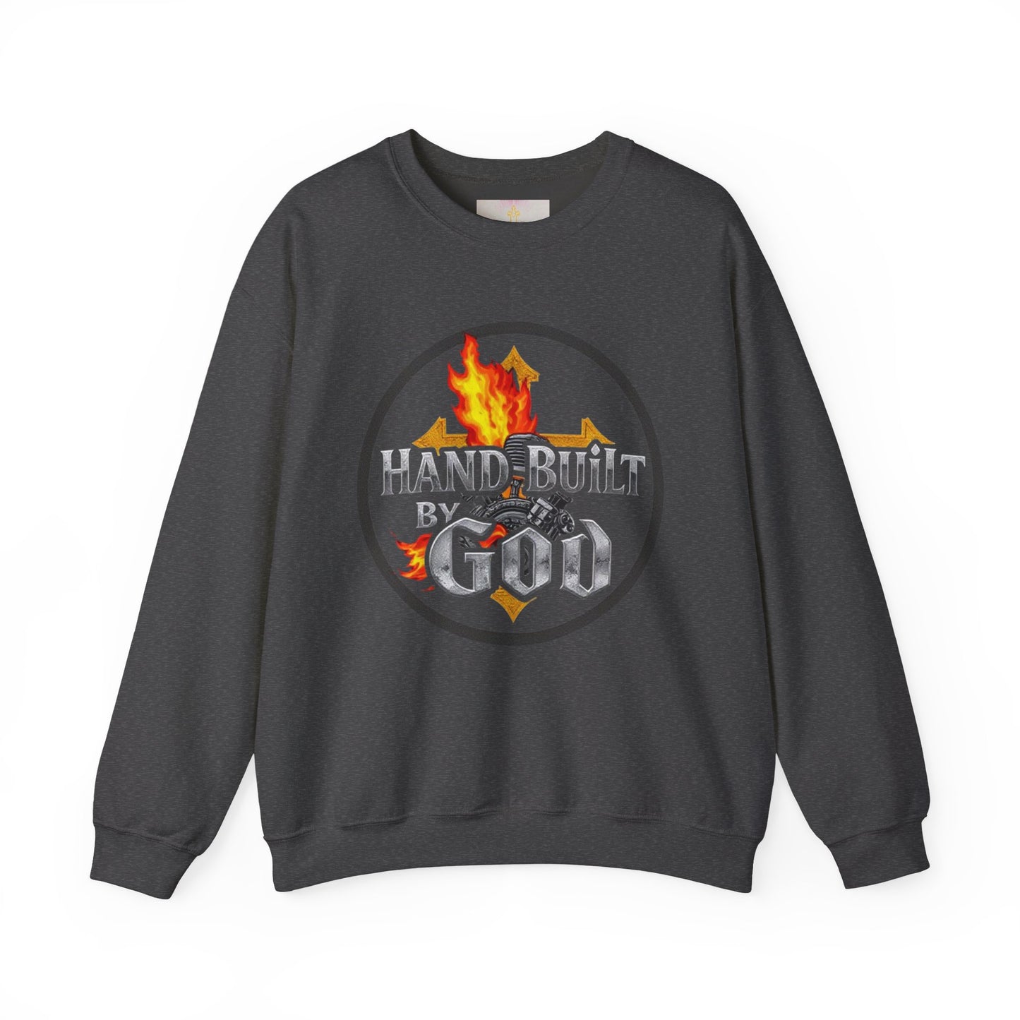 Men’s “Hand Built by God” Christian Sweatshirt – Bold Faith Identity Pullover
