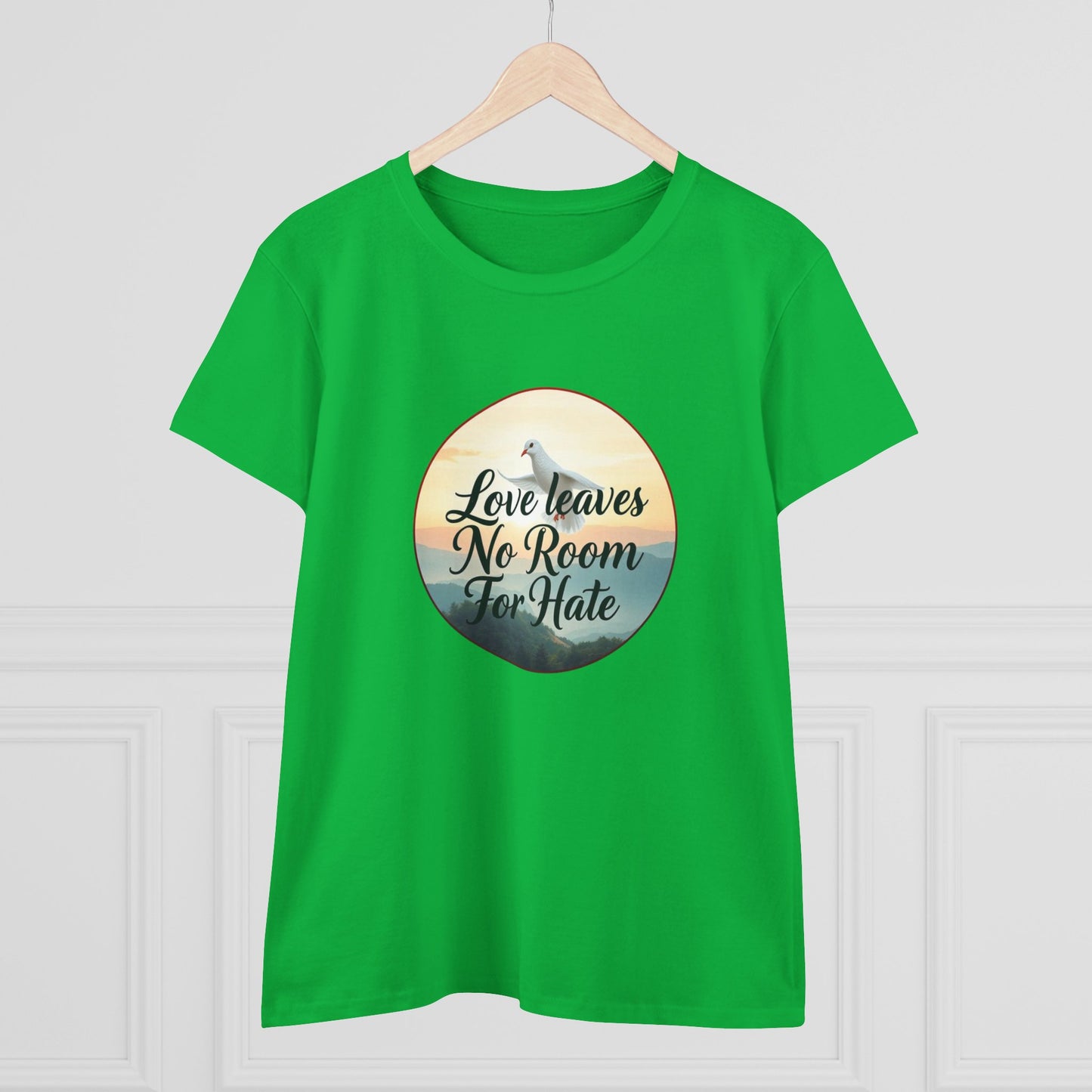 Love Leaves No Room for Hate – Women’s Softstyle Tee of Grace & Compassion