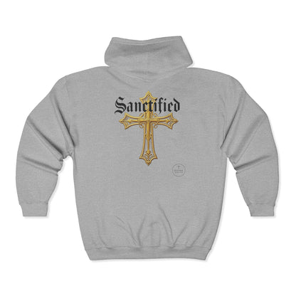 Sanctified Women's Gothic Cross Zip-Up Hoodie – Faith & Comfort