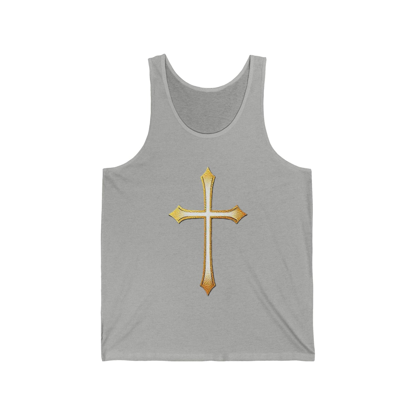 Men’s Gold Cross Tank Top – Bold Christian Faith Apparel