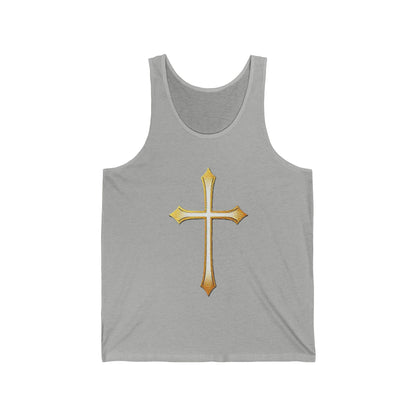 Men’s Gold Cross Tank Top – Bold Christian Faith Apparel