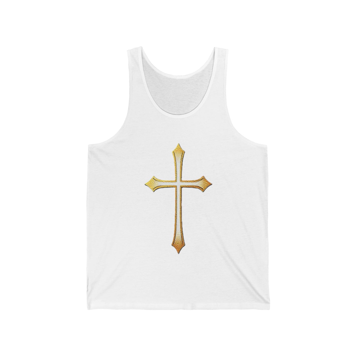 Men’s Gold Cross Tank Top – Bold Christian Faith Apparel