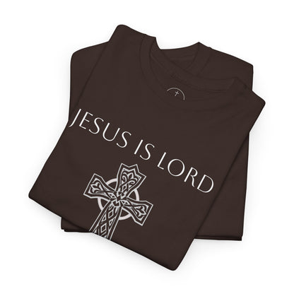Jesus Is Lord – Men’s Christian Tee (White Lettering)