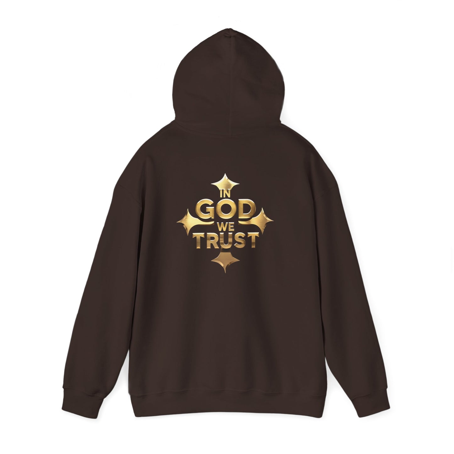 In God We Trust (Gold) - Men's Christian Hoodie with Golden Cross