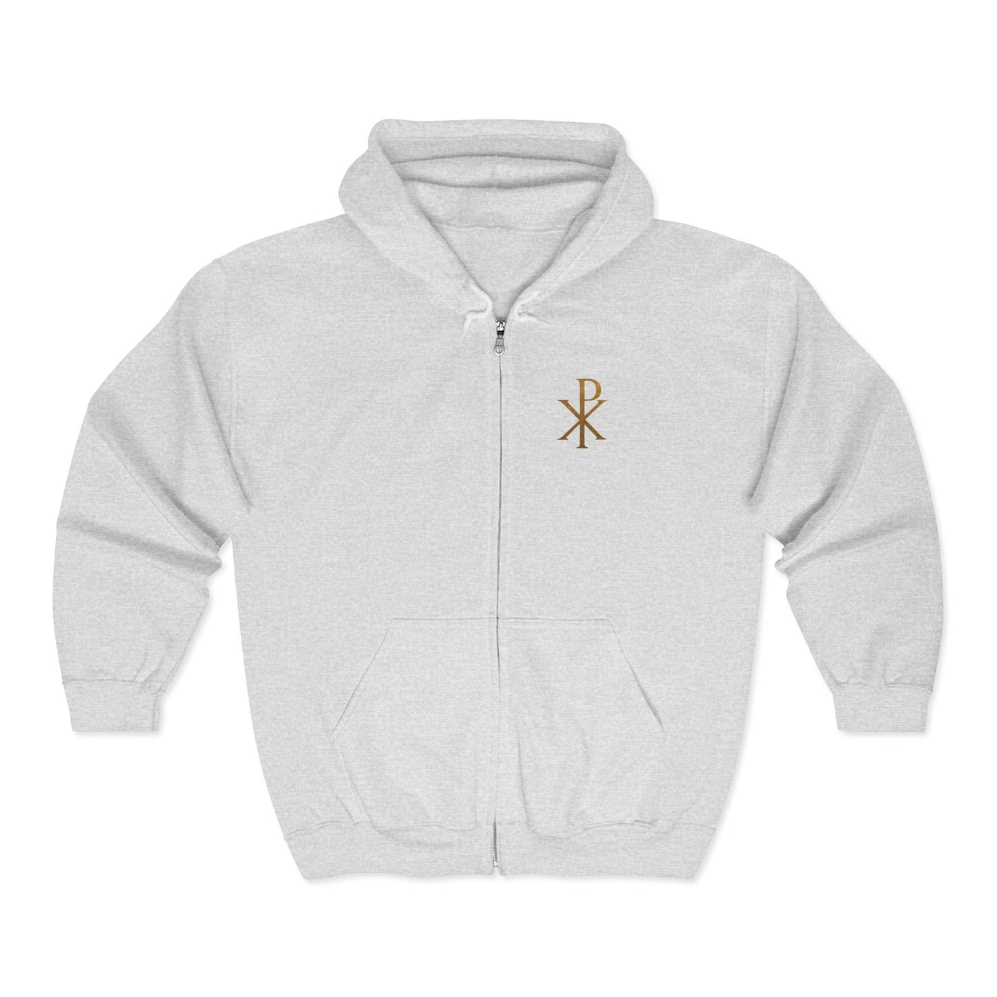 Men’s Chi Rho Zip-Up Hoodie – Comfortable Faith-Inspired Style