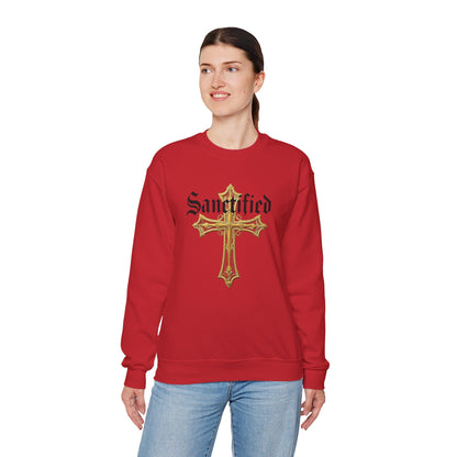 Sanctified Women's Gothic Cross Sweatshirt – Elegant Faith Wear