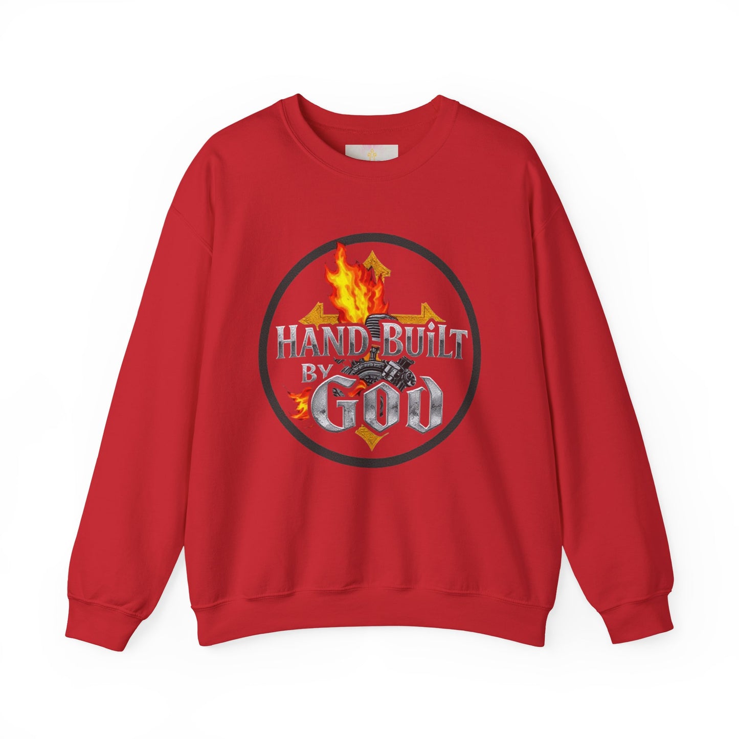 Men’s “Hand Built by God” Christian Sweatshirt – Bold Faith Identity Pullover