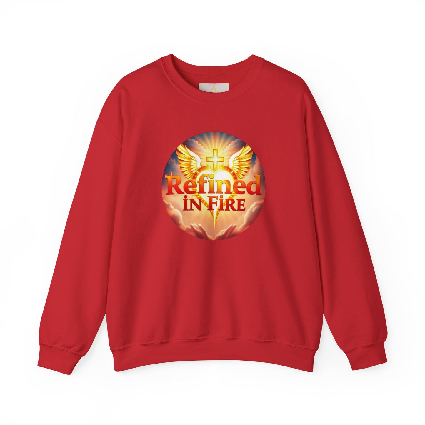 Men’s “Refined in Fire” Christian Sweatshirt – Bold Flame Design Pullover