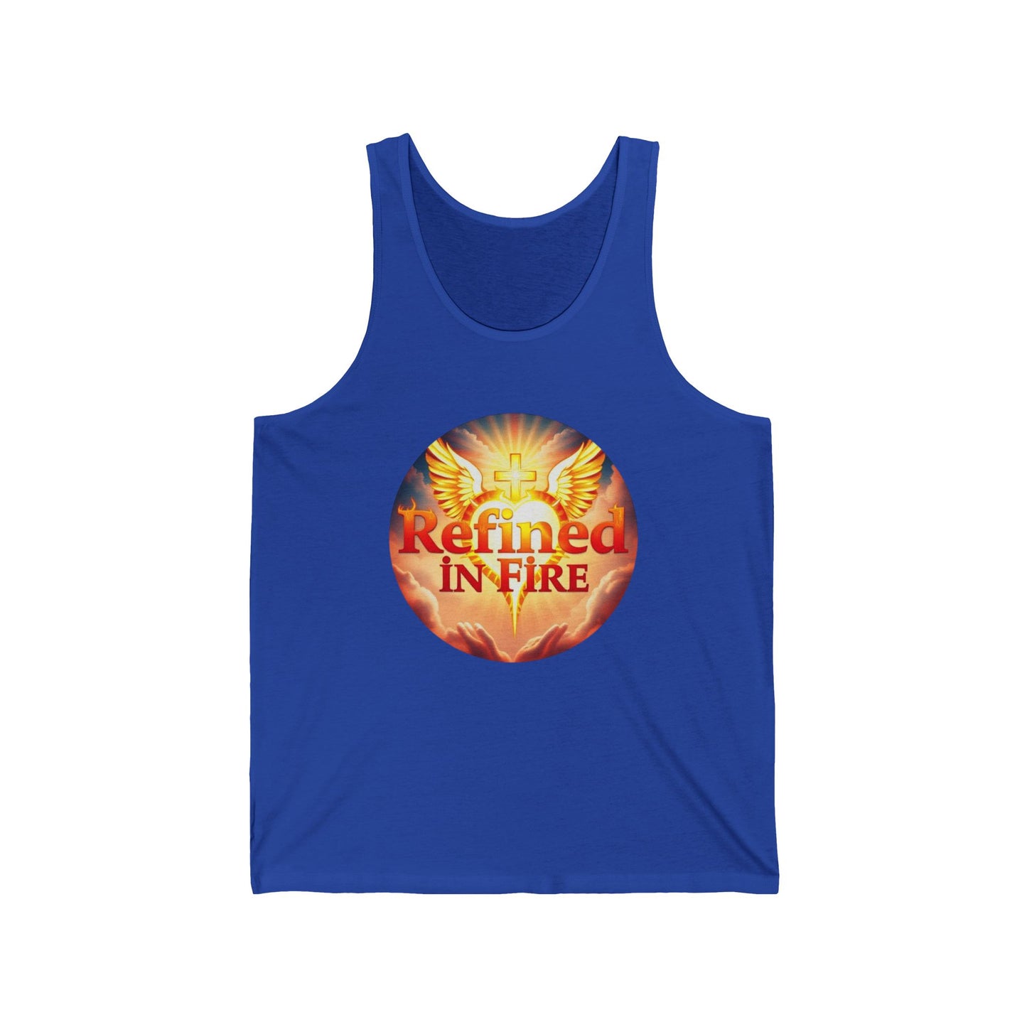 Refined in Fire Men’s Christian Tank Top – Faith, Heart, and Wings