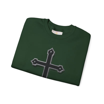 Warrior’s Black Cross Men’s Christian Sweatshirt | Ephesians 6:11