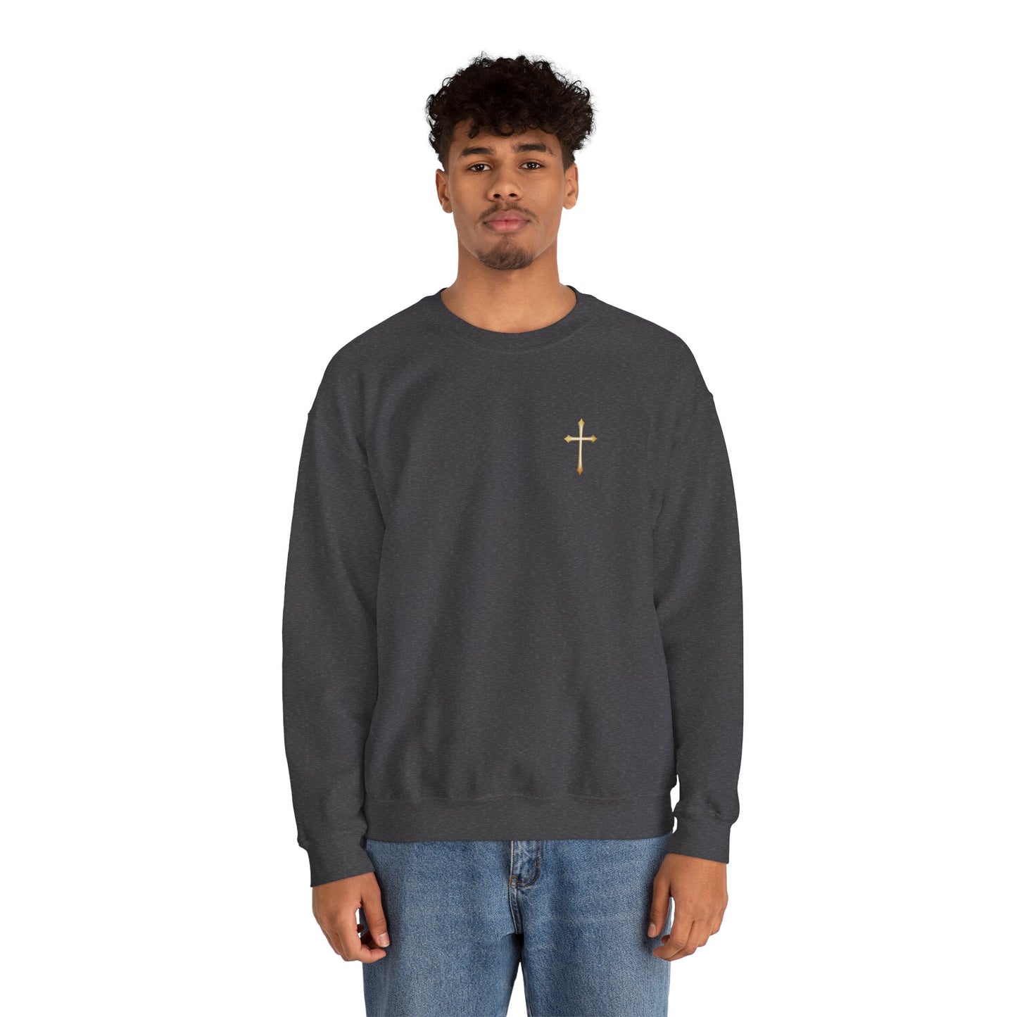 Elegant Gold Cross Men's Sweatshirt
