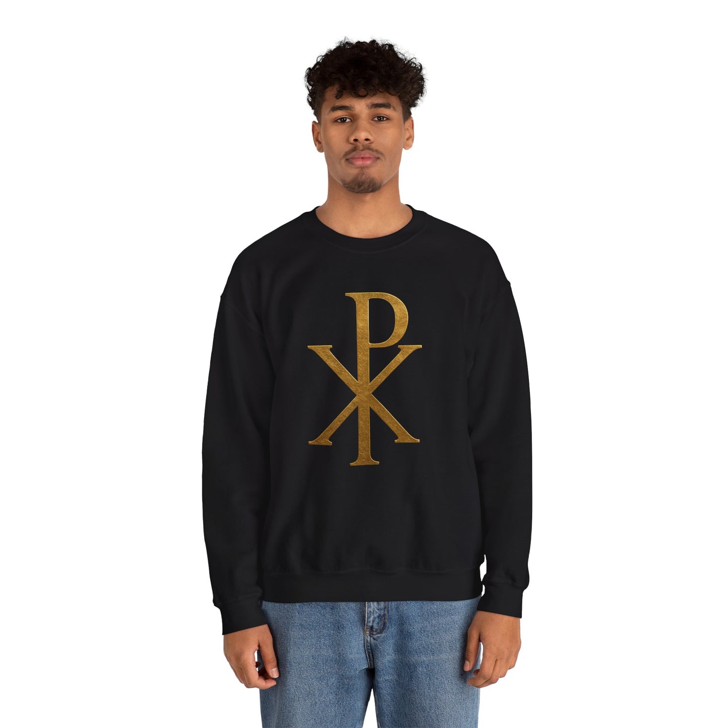 Chi Rho (Gold) - Men's Christian Sweatshirt
