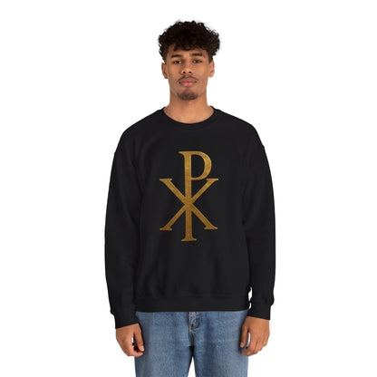 Chi Rho (Gold) - Men's Christian Sweatshirt
