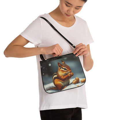 Winter Blessings Shoulder Bag – Chipmunk in Snow Design