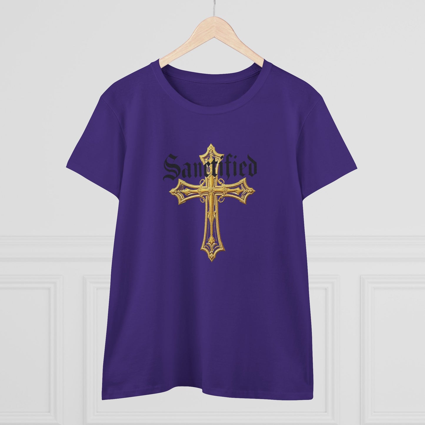 Sanctified Women's Gothic Cross T-Shirt – Faith in Bold Style