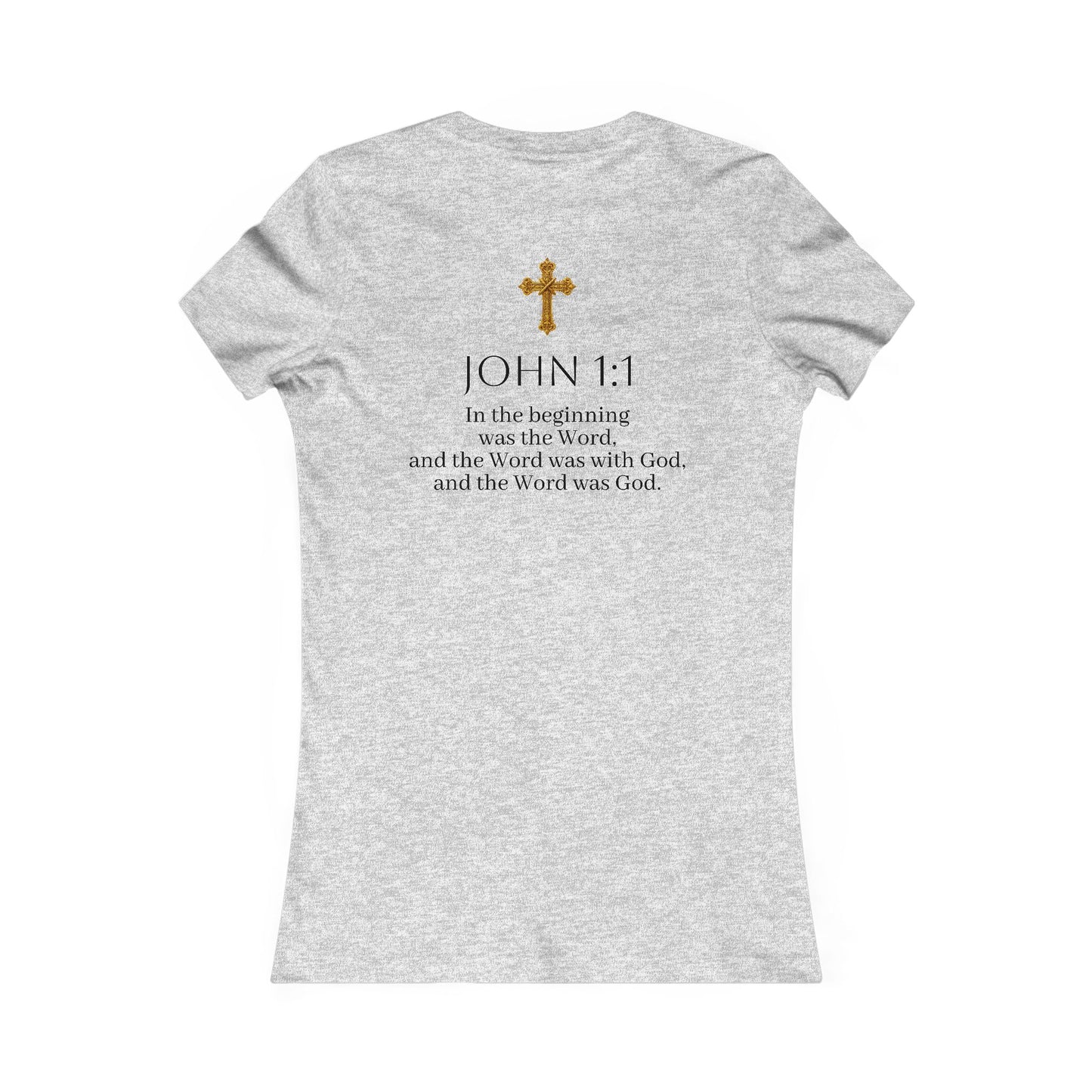 “The Word Eternal” – Women’s Favorite Christian Tee with Bold Dark Lettering (John 1:1)