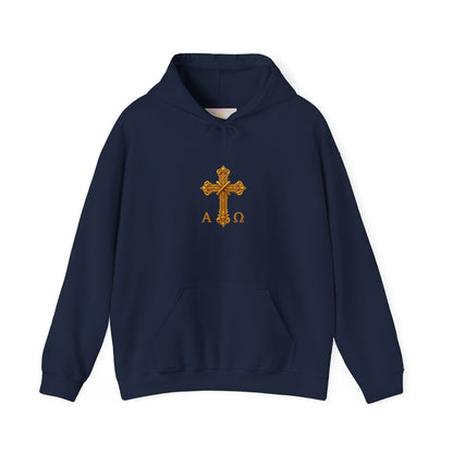 “Soon” Cross Men’s Hoodie – Back Print Faith Statement