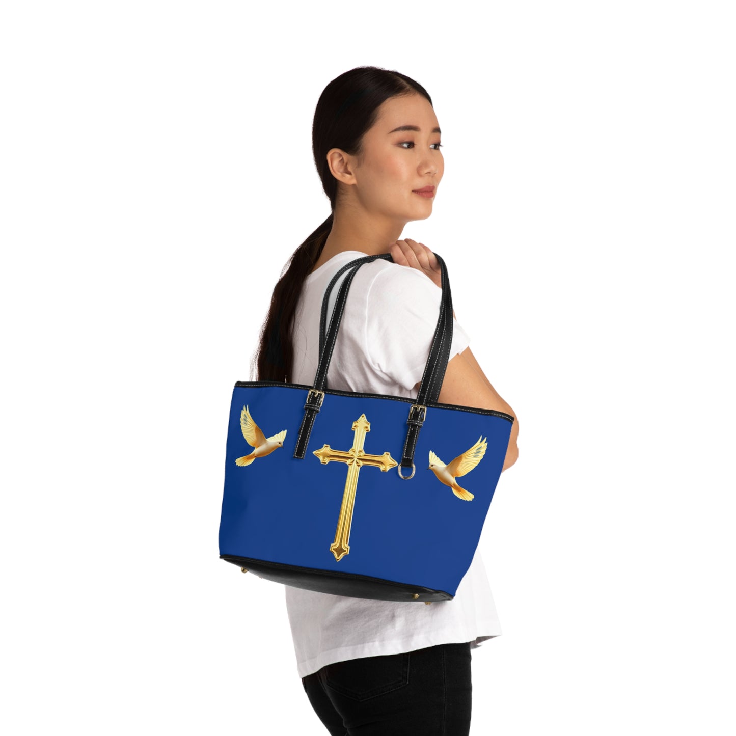 Faith, Peace, and Renewal Shoulder Bag in Blue