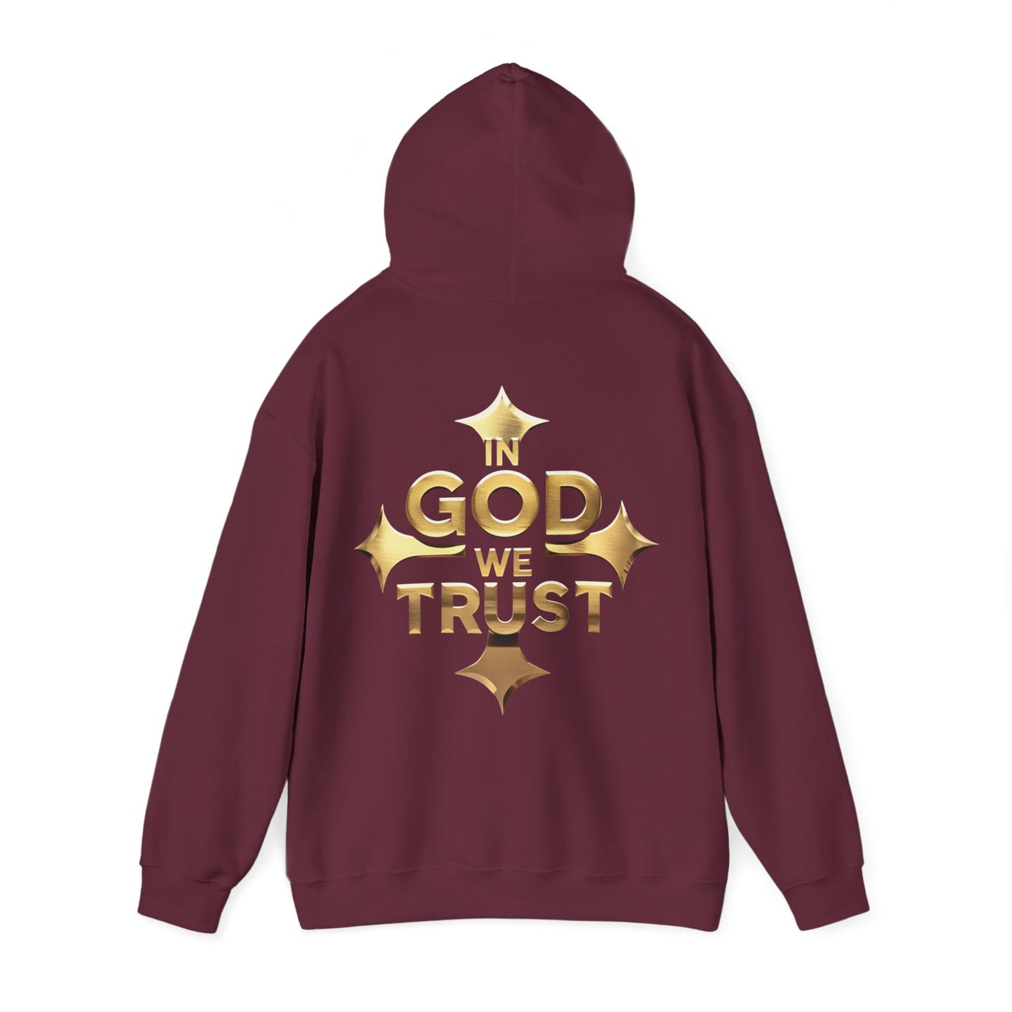 Bold Faith in Gold – “In God We Trust” Christian Men’s Hoodie