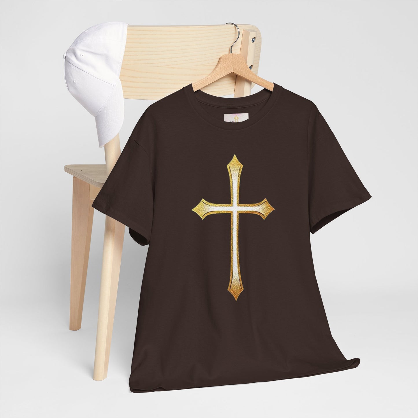 Men’s Gold Cross Tee – Christian Faith-Inspired Apparel