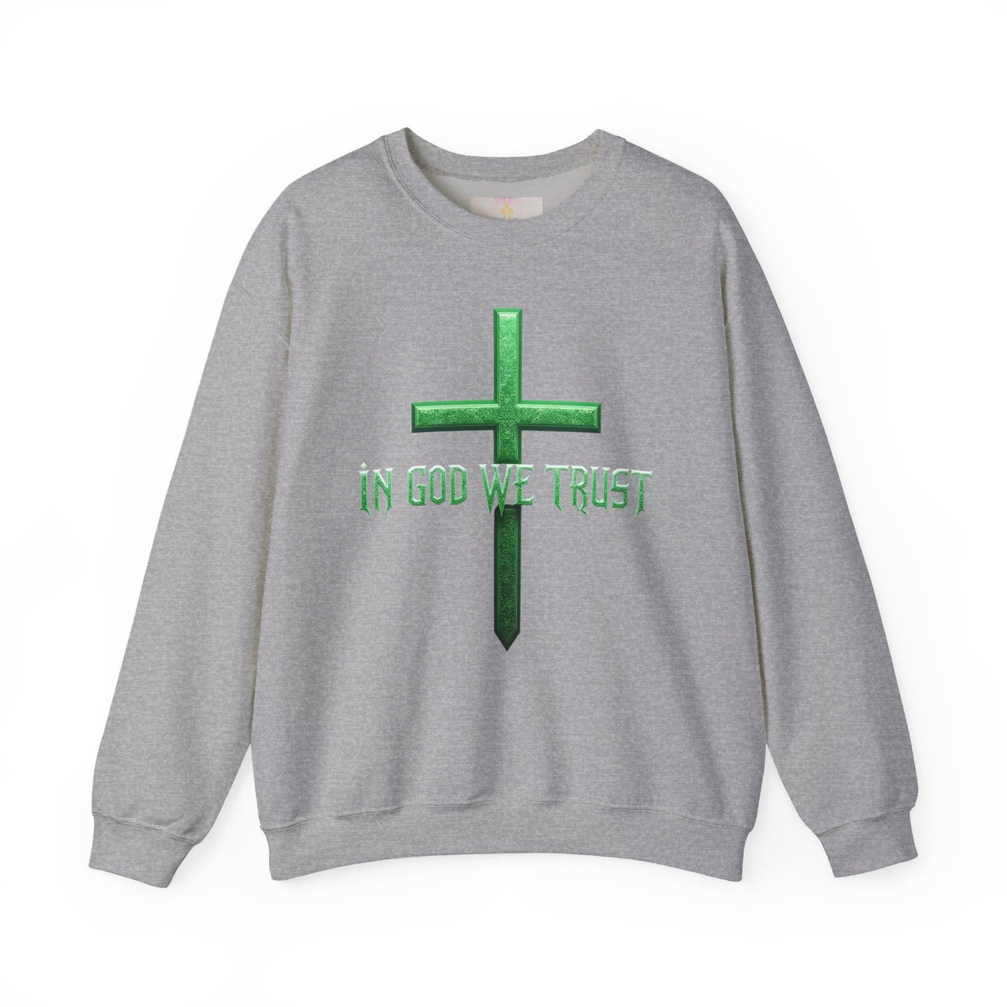 Trust in God – Men’s Bold Christian Sweatshirt with Cross Emblem