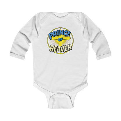 Infant Boys’ “Prince of Heaven” Long Sleeve Christian Onesie – Baby Faith Bodysuit