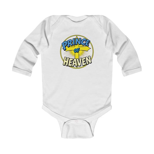 Infant Boys’ “Prince of Heaven” Long Sleeve Christian Onesie – Baby Faith Bodysuit