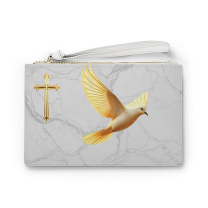Grace in Flight, Faith in Gold Marble Clutch