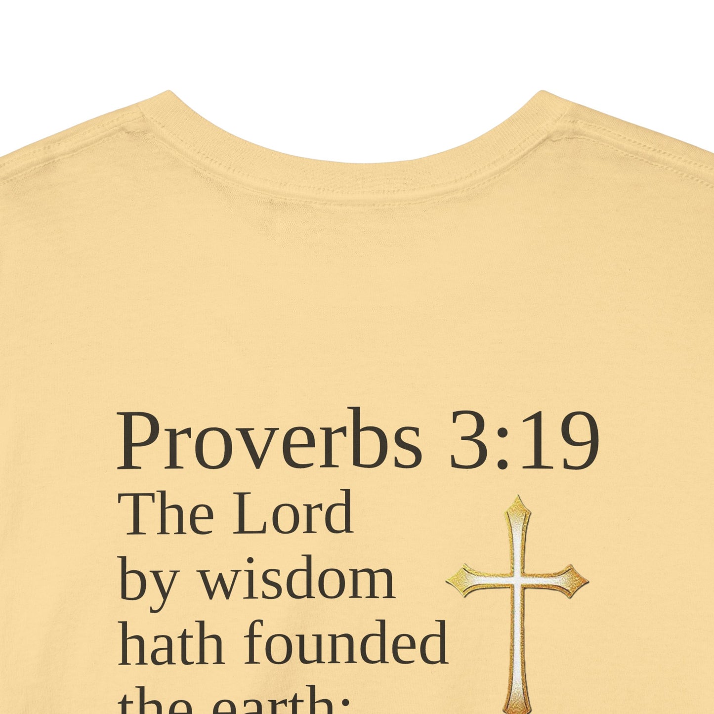Wisdom in the Atom – Men’s Spiritual T-Shirt (Black Text)