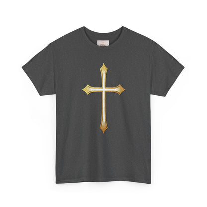 Men’s Gold Cross Tee – Christian Faith-Inspired Apparel
