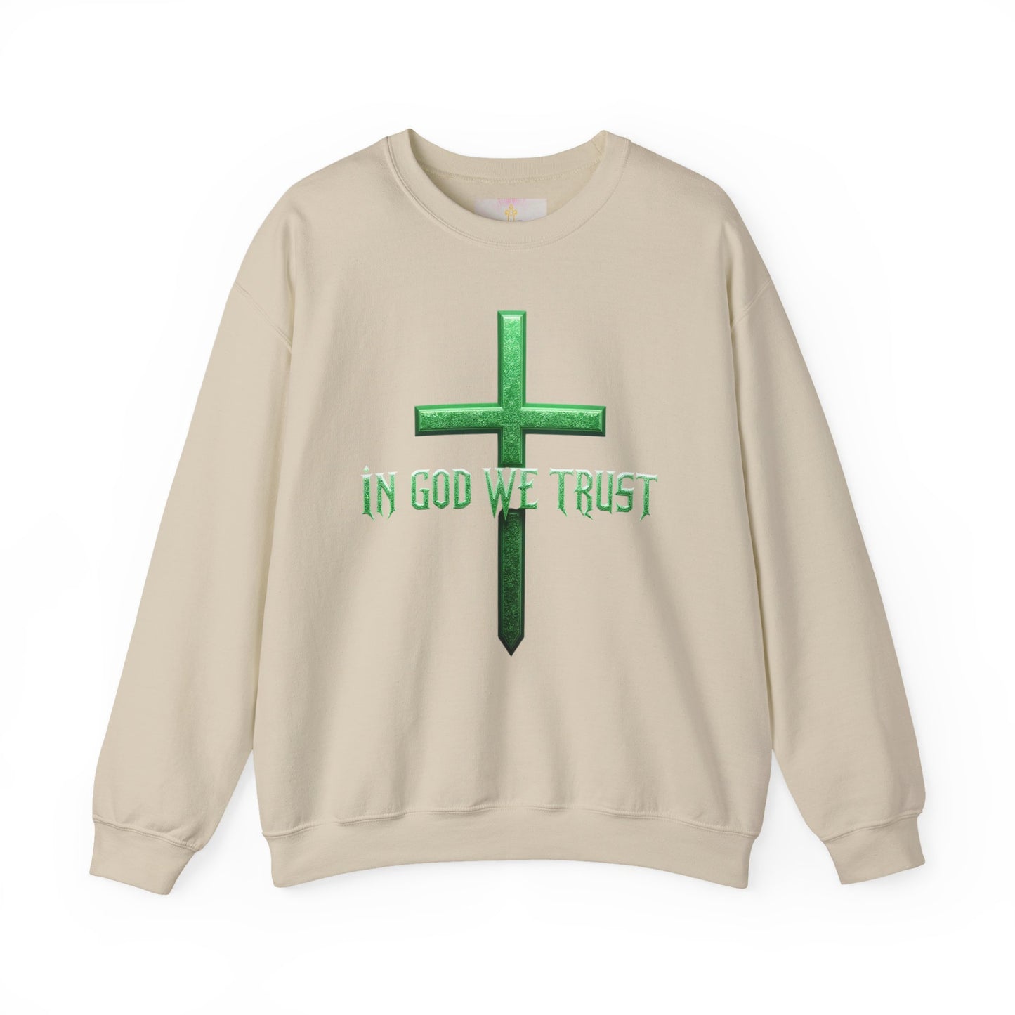 Trust in God – Men’s Bold Christian Sweatshirt with Cross Emblem