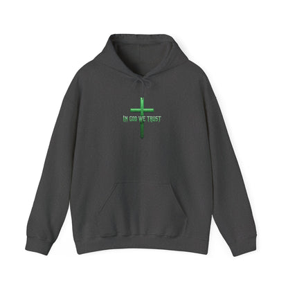 In God We Trust – Men’s Christian Hoodie (Green Design)
