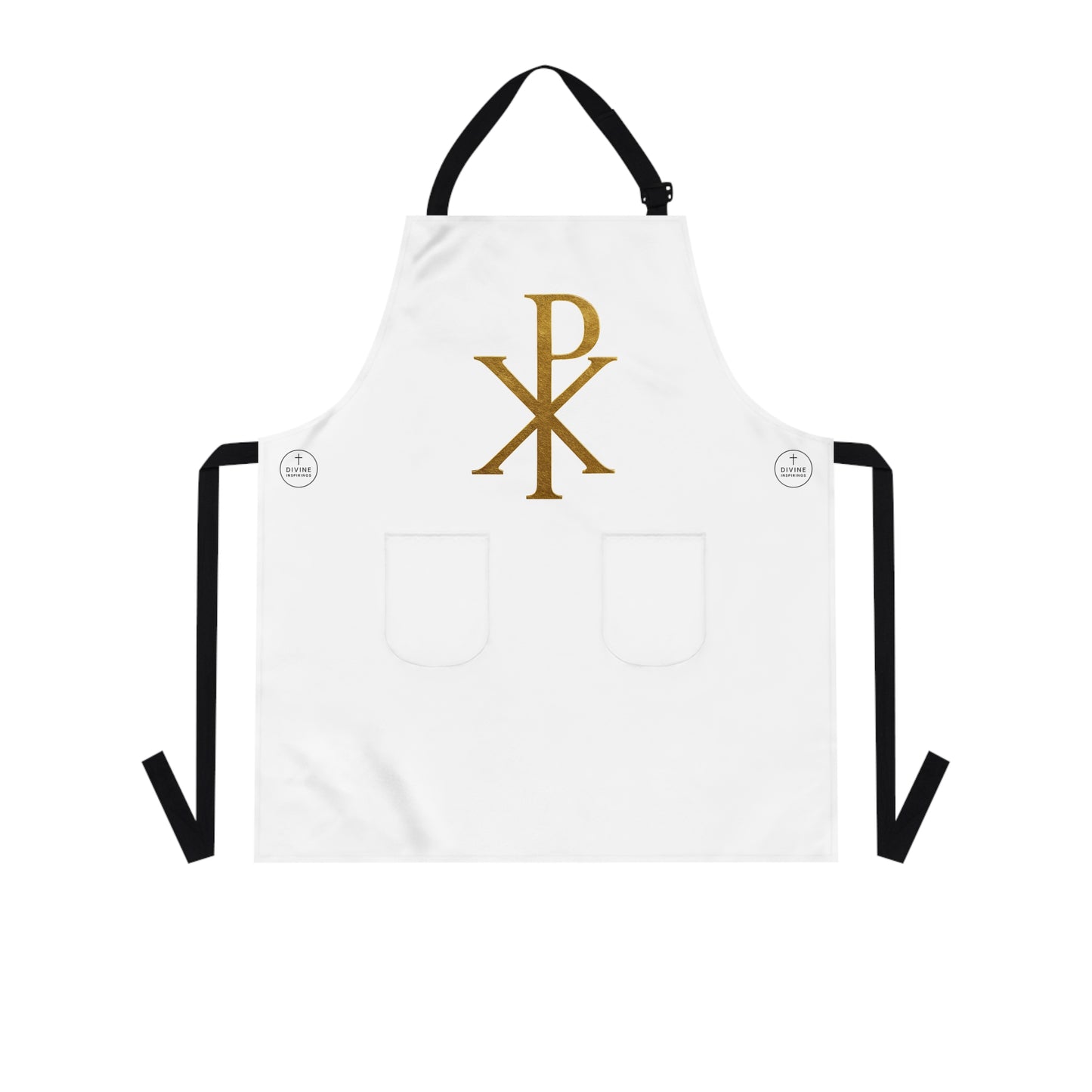 Gold Chi Rho Christian Kitchen Apron – Faith & Light in Every Meal
