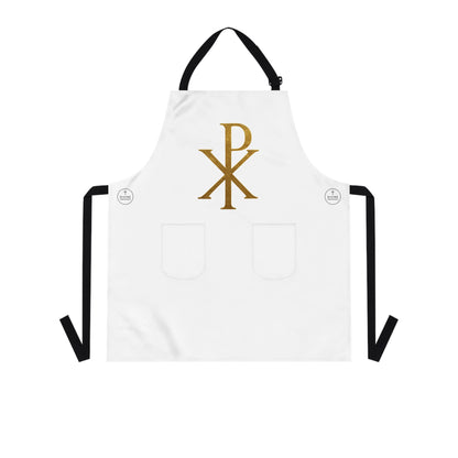 Gold Chi Rho Christian Kitchen Apron – Faith & Light in Every Meal
