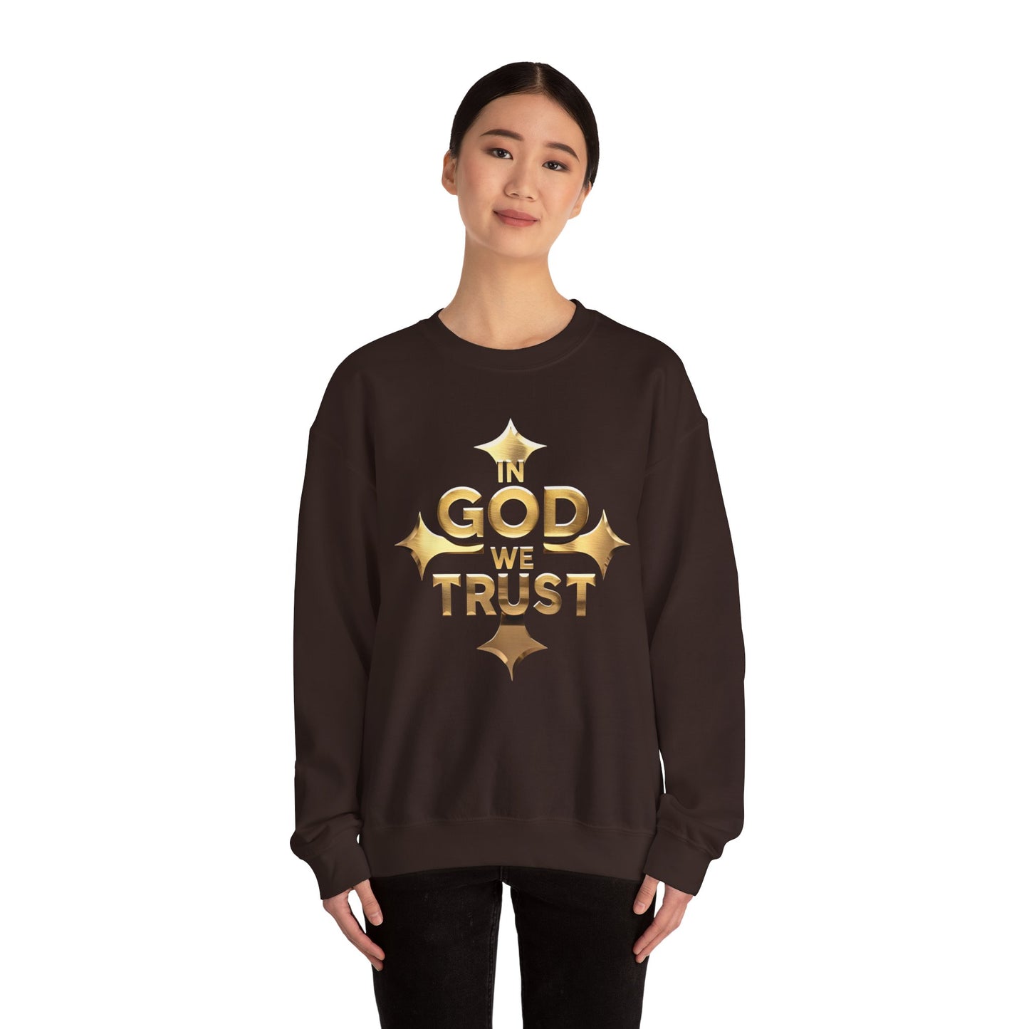 Golden Grace – “In God We Trust” Christian Women’s Sweatshirt