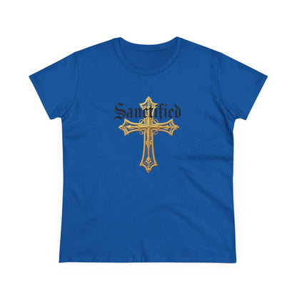 Sanctified Women's Gothic Cross T-Shirt – Faith in Bold Style