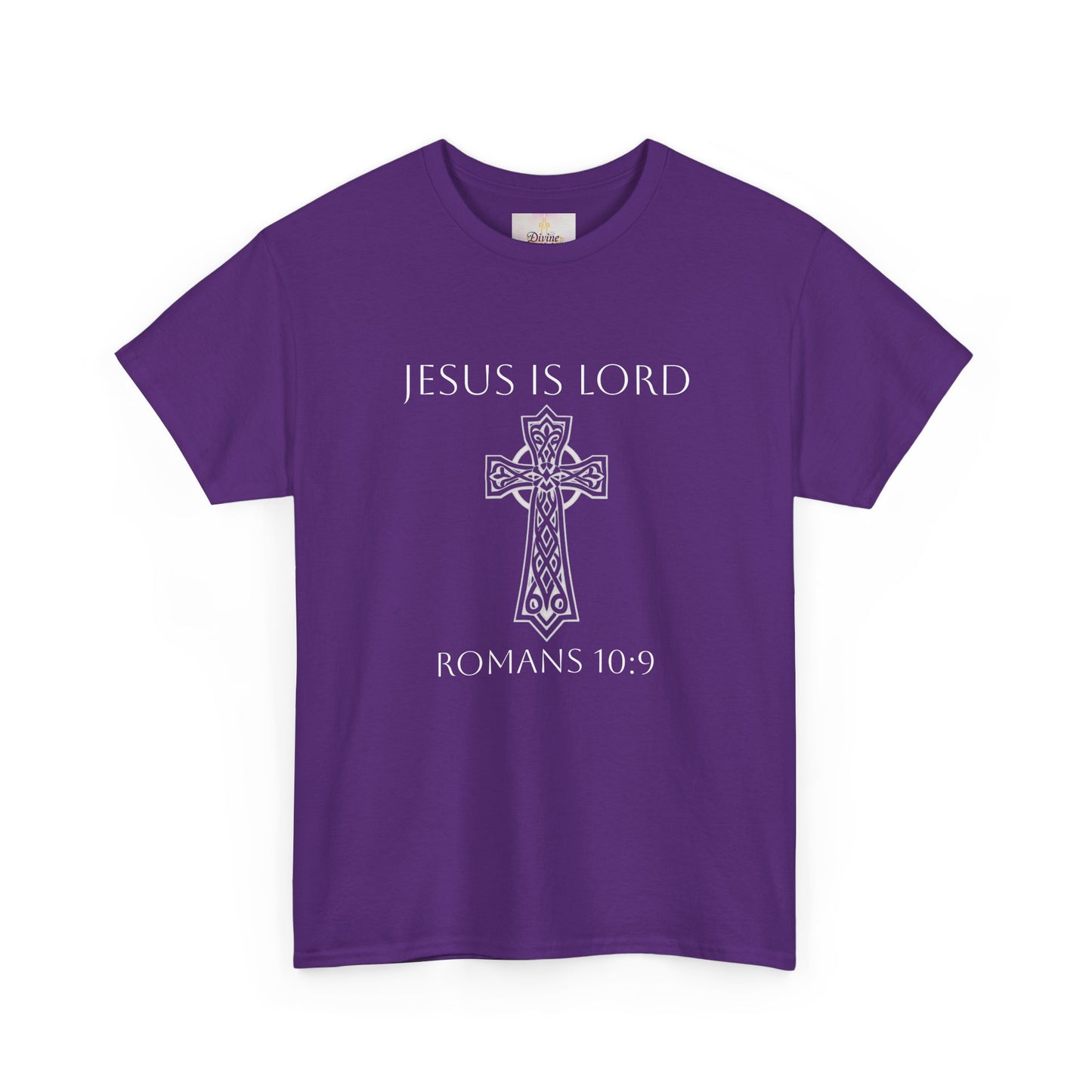 Women's Jesus is Lord Christian T-Shirt – Modern Cross Design (White Lettering)
