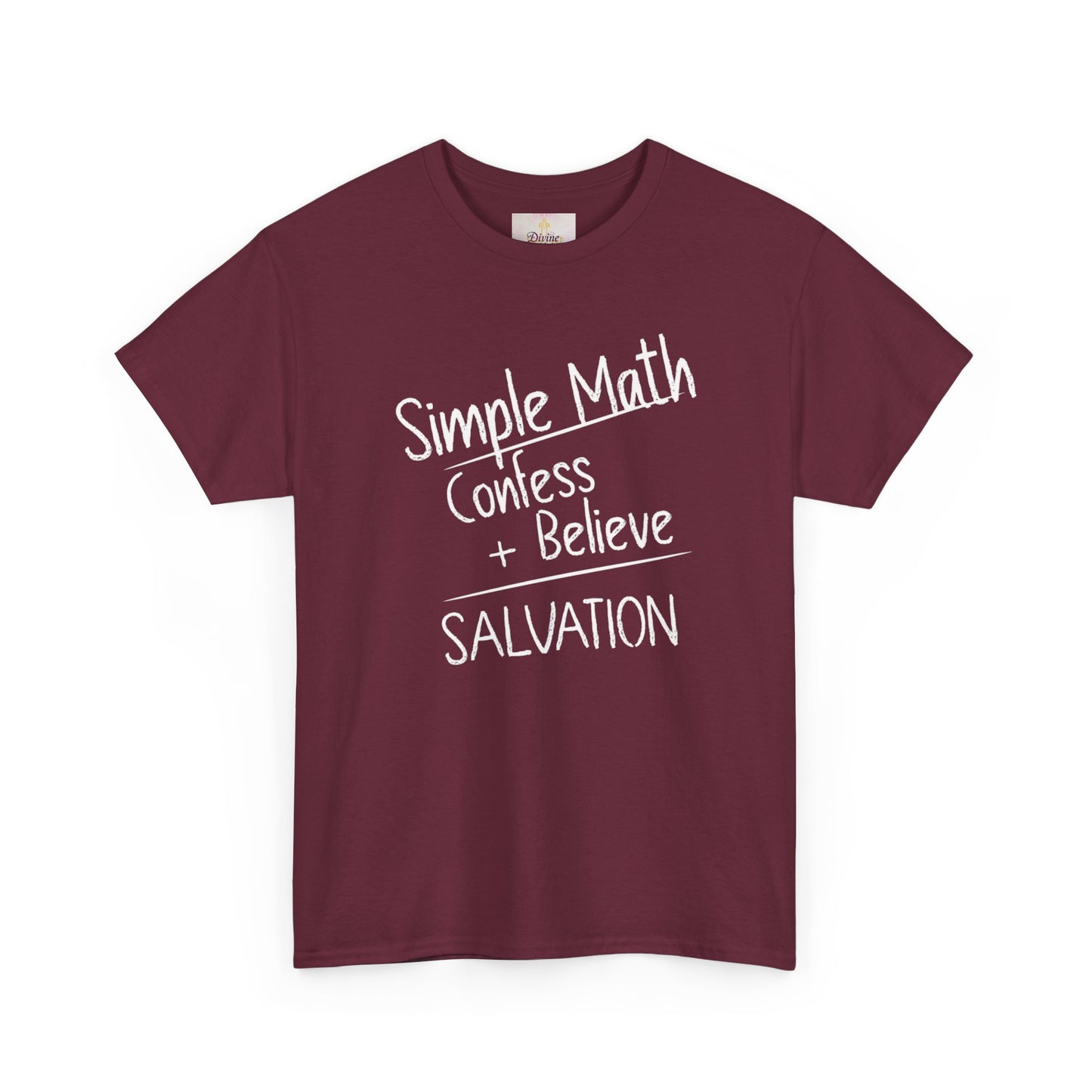 Simple Math of Salvation Men’s T-Shirt – Bold Faith (White Chalk)