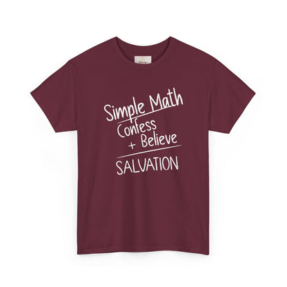 Simple Math of Salvation Men’s T-Shirt – Bold Faith (White Chalk)