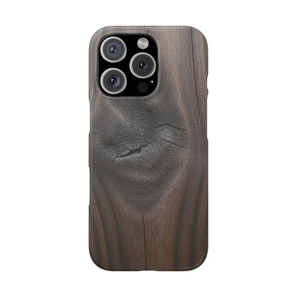 iPhone Snap Case – Dark Wood Grain Design