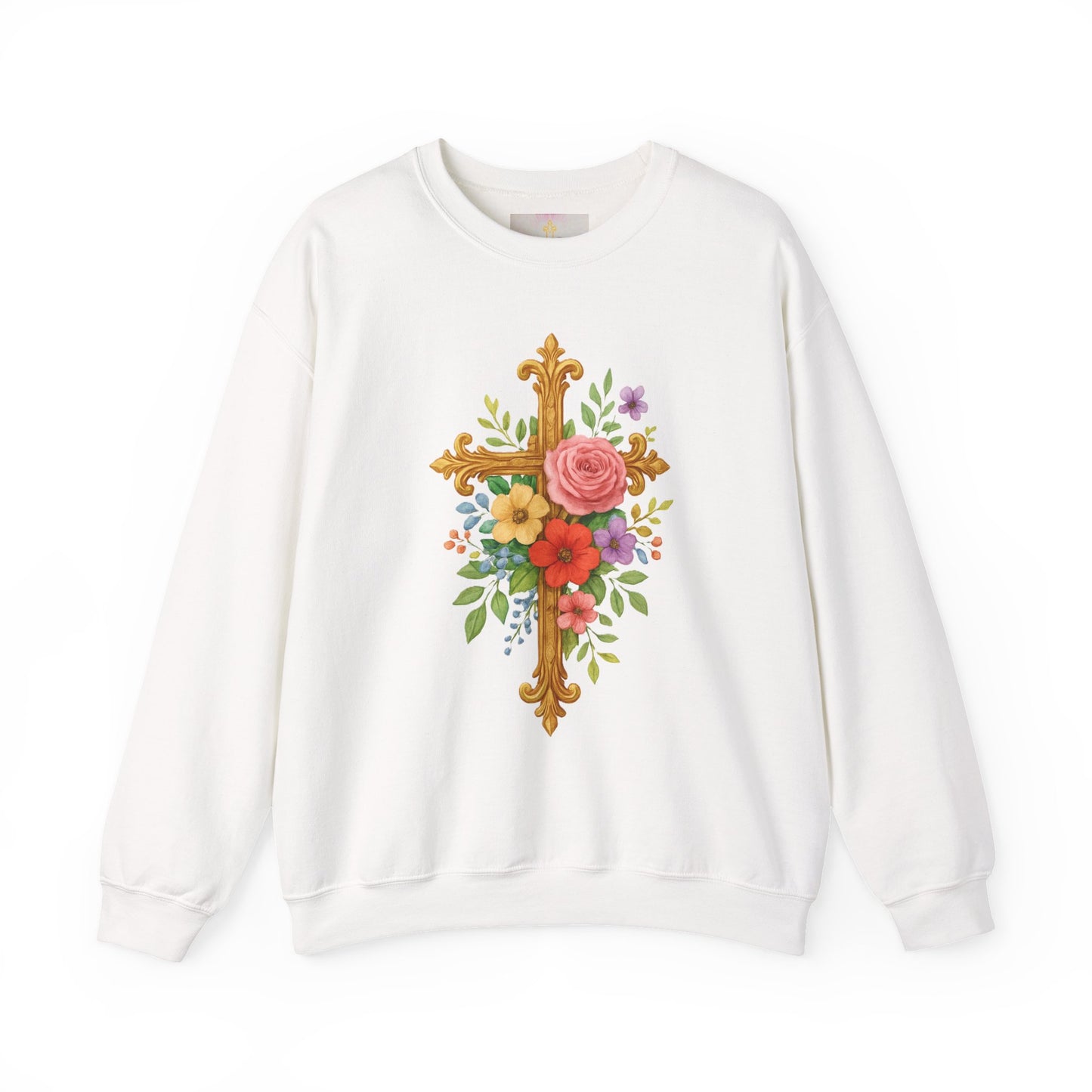 Floral Cross Women’s Sweatshirt – Grace in Full Bloom