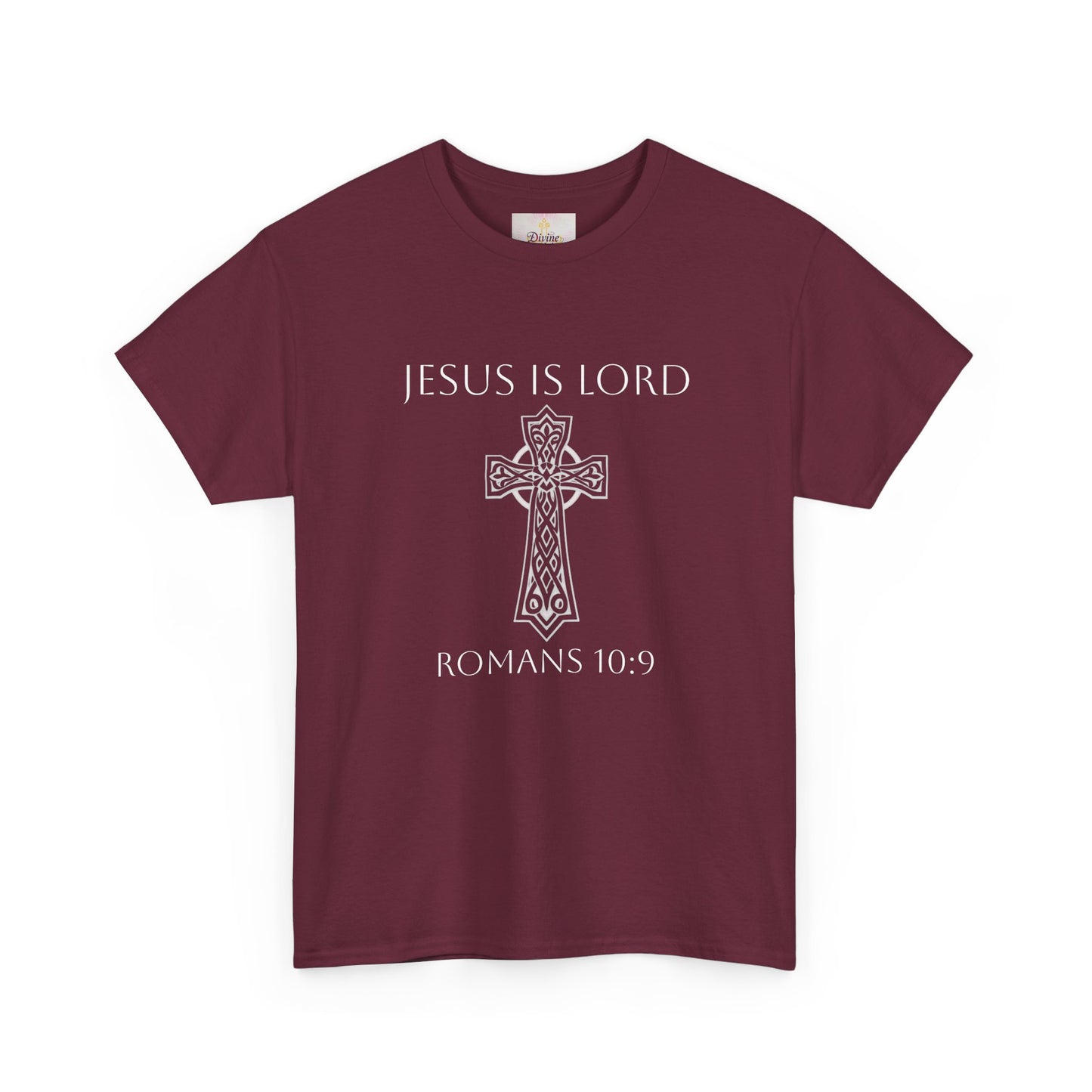 Women's Jesus is Lord Christian T-Shirt – Modern Cross Design (White Lettering)