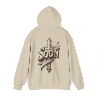 “Soon” Cross Women’s Hoodie – Back Print Christian Declaration