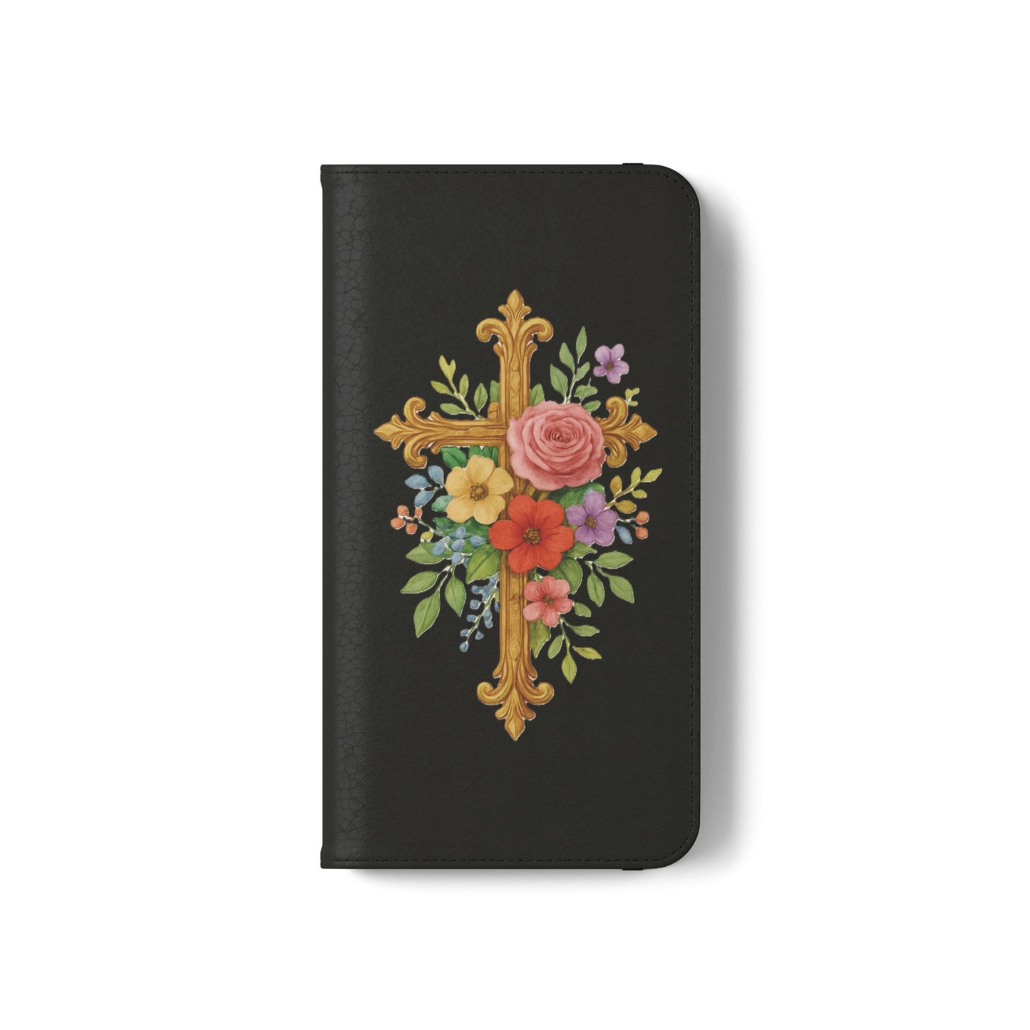 Floral Cross Wallet (black) Case for iPhone – Faith in Bloom